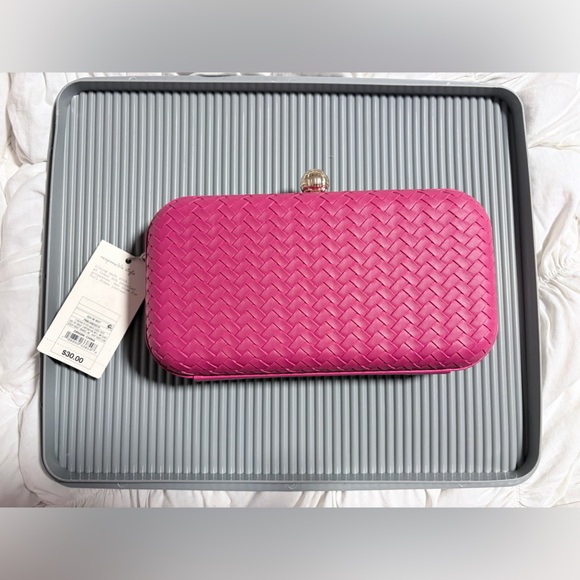 a new day Handbags - A New Day Woven Minaudière Clutch Crossbody Bag-Pink